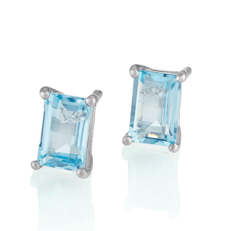 Blue Topaz Skyscraper Earrings